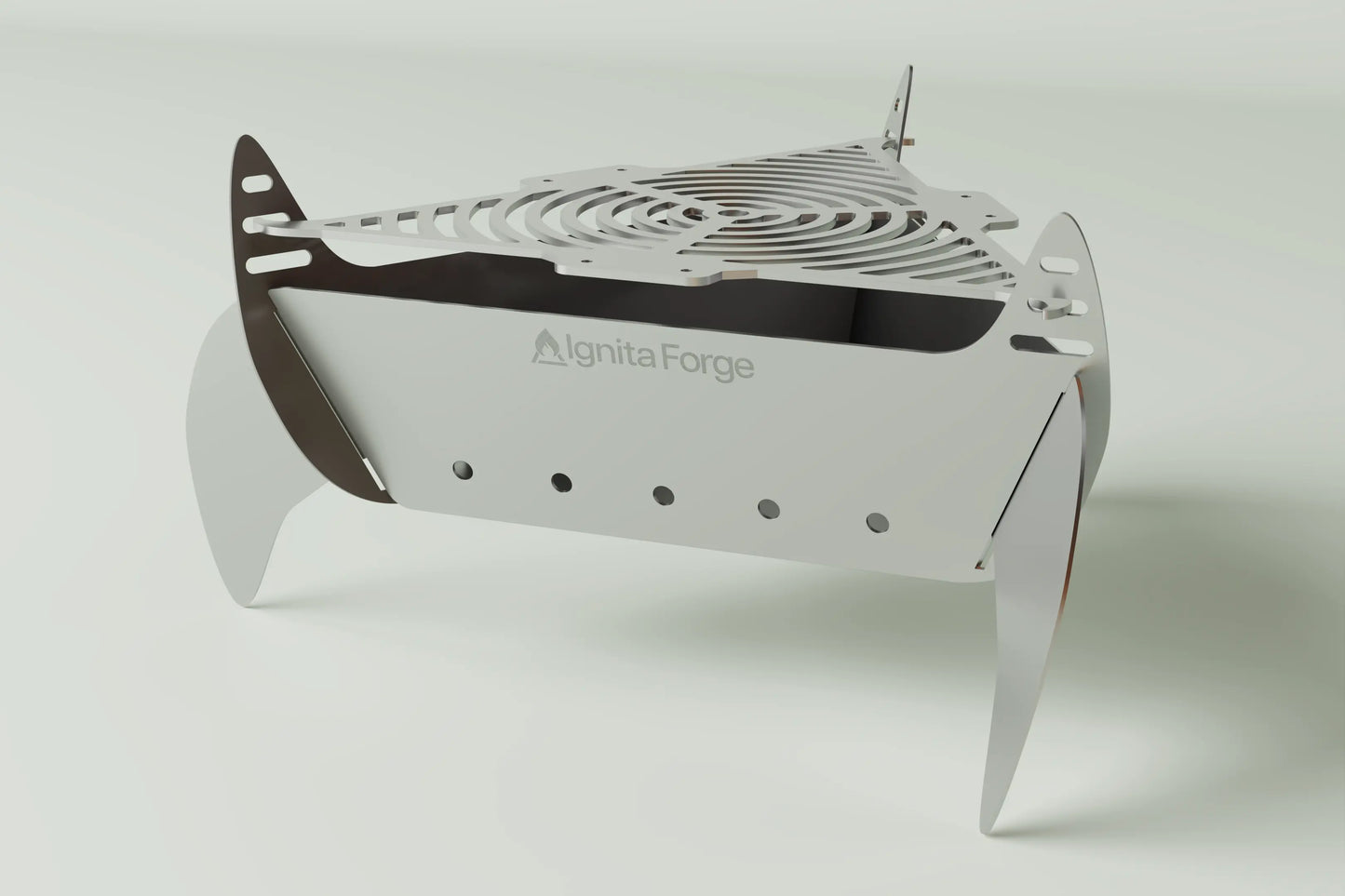 Poza Ignita Forge Gratare Inox Portabile De aproape fata 