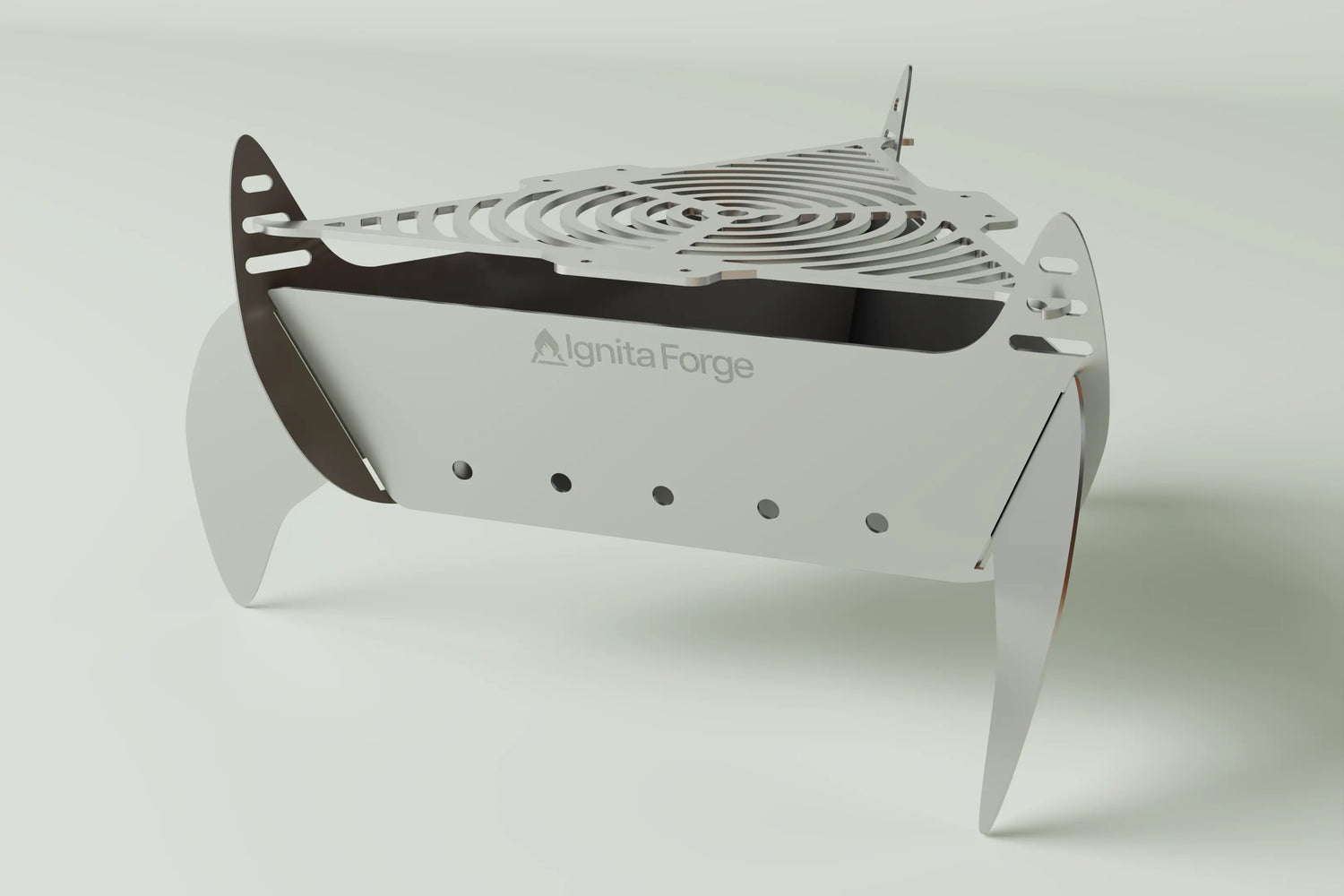 Poza Ignita Forge Gratare Inox Portabile De aproape fata 
